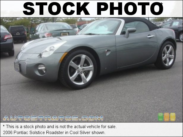 Stock photo for this 2006 Pontiac Solstice Roadster 2.4 Liter DOHC 16-Valve VVT Ecotec 4 Cylinder 5 Speed Manual