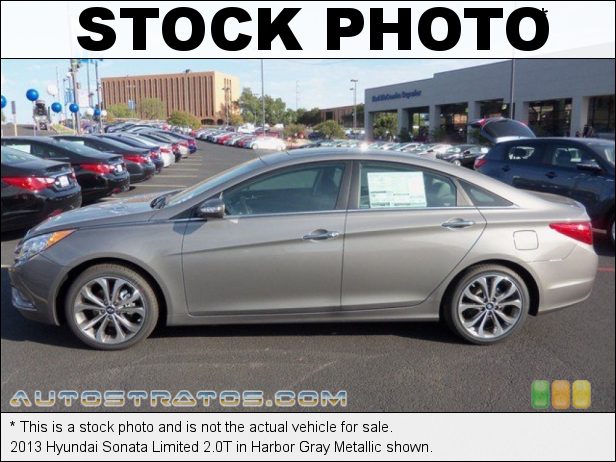 Stock photo for this 2013 Hyundai Sonata Limited 2.0T 2.0 Liter GDI Turbocharged DOHC 16-Valve D-CVVT 4 Cylinder 6 Speed Shiftronic Automatic