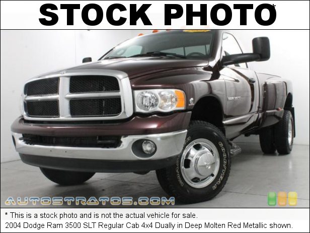 Stock photo for this 2004 Dodge Ram 3500 SLT Regular Cab 4x4 Dually 5.9 Liter OHV 24-Valve Cummins Turbo Diesel Inline 6 Cylinder 5 Speed Automatic