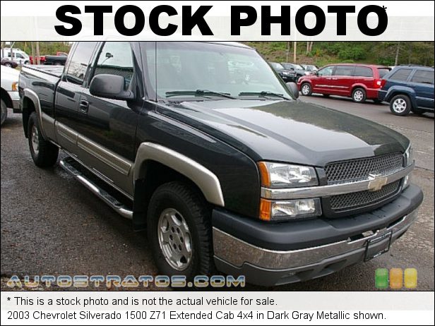 Stock photo for this 2003 Chevrolet Silverado 1500 Extended Cab 4x4 5.3 Liter OHV 16-Valve Vortec V8 4 Speed Automatic