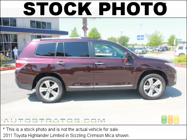 Stock photo for this 2011 Toyota Highlander Limited 3.5 Liter DOHC 24-Valve Dual VVT-i V6 5 Speed ECT-i Automatic