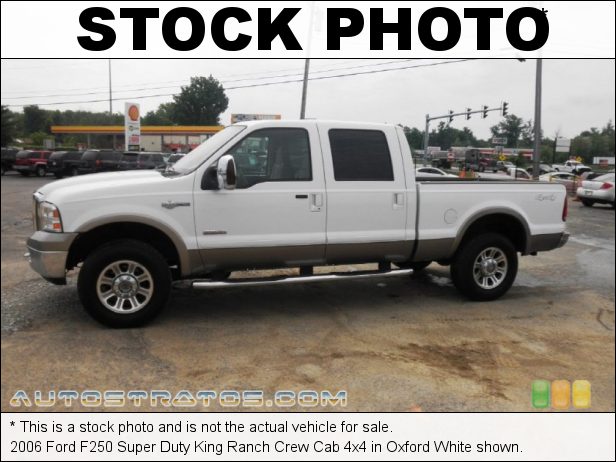 Stock photo for this 2006 Ford F250 Super Duty Crew Cab 4x4 6.0 Liter OHV 32 Valve Power Stroke Turbo Diesel V8 5 Speed Automatic
