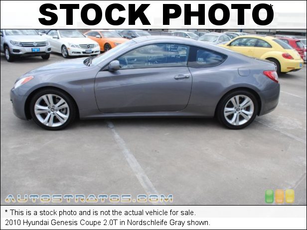Stock photo for this 2010 Hyundai Genesis Coupe 2.0T 2.0 Liter Turbocharged DOHC 16-Valve Dual CVVT 4 Cylinder 6 Speed Manual