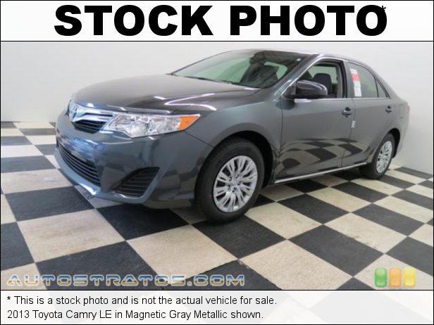 Stock photo for this 2013 Toyota Camry LE 2.5 Liter DOHC 16-Valve Dual VVT-i 4 Cylinder 6 Speed ECT-i Automatic