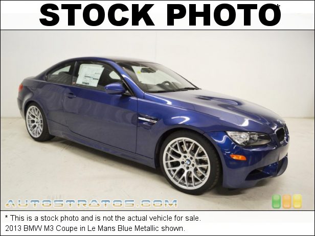 Stock photo for this 2013 BMW M3 Coupe 4.0 Liter M DOHC 32-Valve Double-VANOS VVT V8 7 Speed DKG Double Clutch Automatic