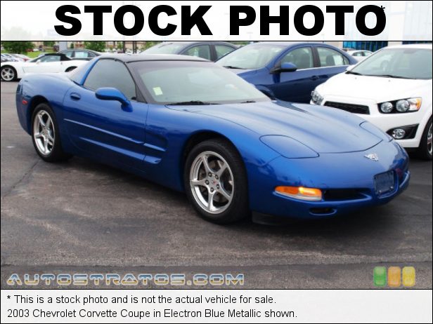 Stock photo for this 2003 Chevrolet Corvette Coupe 5.7 Liter OHV 16 Valve LS1 V8 4 Speed Automatic