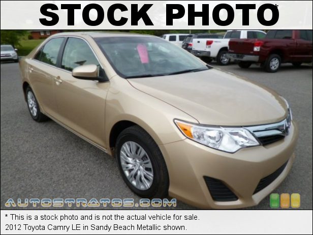 Stock photo for this 2012 Toyota Camry LE 2.5 Liter DOHC 16-Valve Dual VVT-i 4 Cylinder 6 Speed ECT-i Automatic