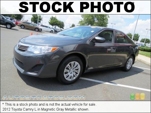 Stock photo for this 2012 Toyota Camry L 2.5 Liter DOHC 16-Valve Dual VVT-i 4 Cylinder 6 Speed ECT-i Automatic