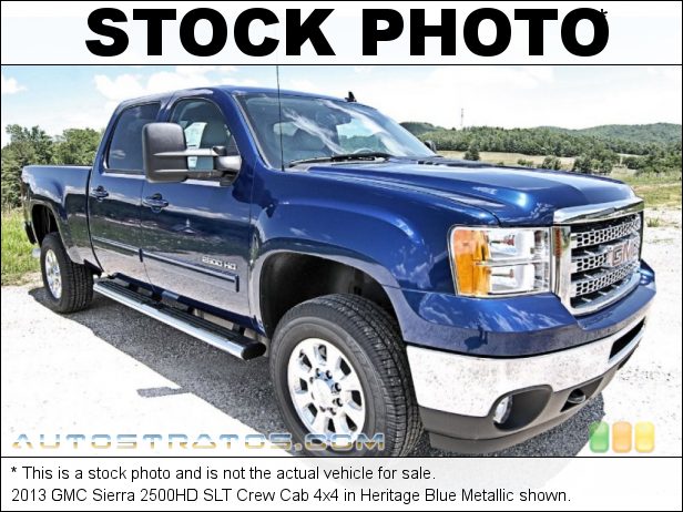Stock photo for this 2013 GMC Sierra 2500HD SLT Crew Cab 4x4 6.6 Liter OHV 32-Valve Duramax Turbo-Diesel V8 6 Speed Automatic