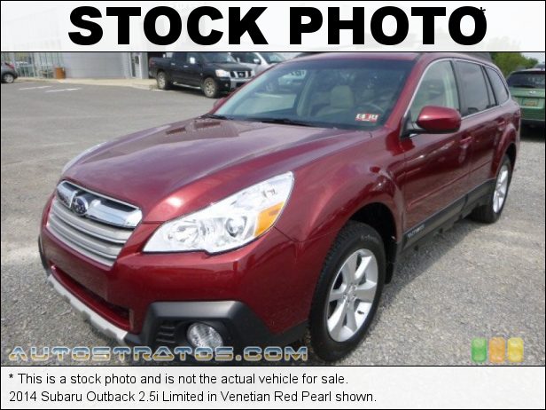 Stock photo for this 2014 Subaru Outback 2.5i Limited 2.5 Liter DOHC 16-Valve VVT Flat 4 Cylinder Lineartronic CVT Automatic