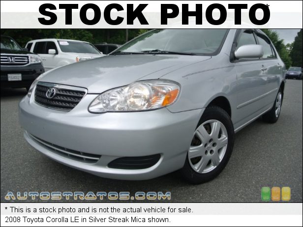 Stock photo for this 2008 Toyota Corolla LE 1.8 Liter DOHC 16-Valve VVT-i 4 Cylinder 4 Speed ECT-i Automatic