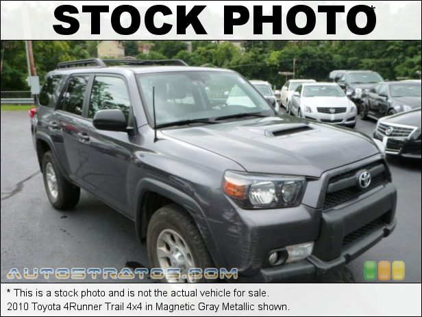 Stock photo for this 2010 Toyota 4Runner Trail 4x4 4.0 Liter DOHC 24-Valve Dual VVT-i V6 5 Speed Automatic