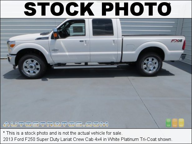 Stock photo for this 2013 Ford F250 Super Duty Lariat Crew Cab 4x4 6.7 Liter OHV 32-Valve B20 Power Stroke Turbo-Diesel V8 TorqShift 6 Speed SelectShift Automatic