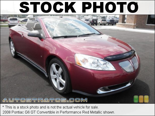 Stock photo for this 2008 Pontiac G6 GT Convertible 3.5 Liter OHV 12-Valve VVT V6 4 Speed Automatic