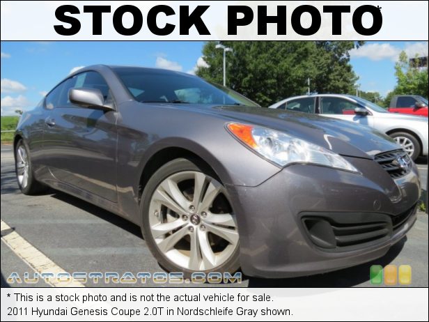 Stock photo for this 2011 Hyundai Genesis Coupe 2.0T 2.0 Liter Turbocharged DOHC 16-Valve CVVT 4 Cylinder 5 Speed Paddle-Shift Automatic