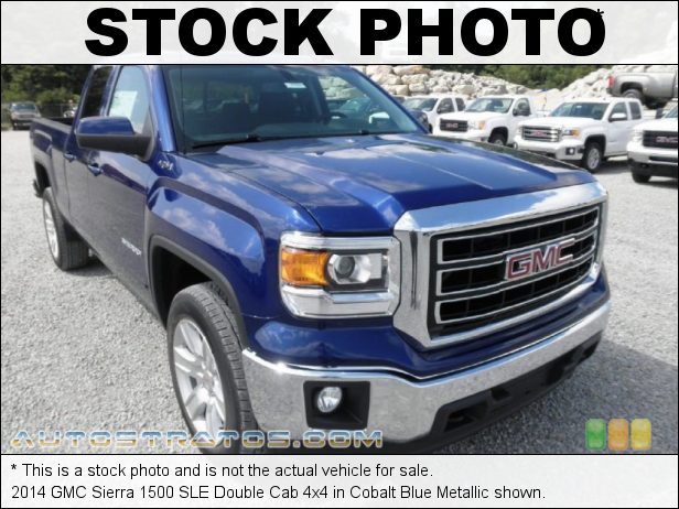 Stock photo for this 2014 GMC Sierra 1500 SLE Double Cab 4x4 5.3 Liter DI OHV 16-Valve VVT EcoTec3 V8 6 Speed Automatic