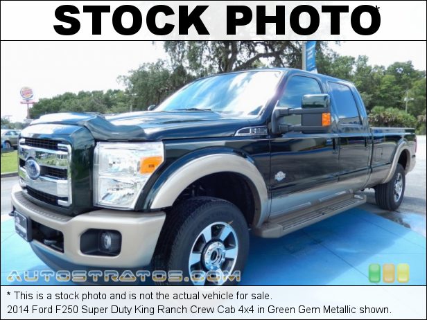 Stock photo for this 2014 Ford F250 Super Duty King Ranch Crew Cab 4x4 6.7 Liter OHV 32-Valve B20 Power Stroke Turbo-Diesel V8 TorqShift 6 Speed SelectShift Automatic