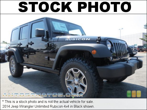 Stock photo for this 2014 Jeep Wrangler Unlimited Rubicon 4x4 3.6 Liter DOHC 24-Valve VVT V6 6 Speed Manual