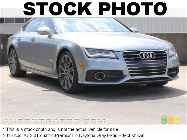 Stock photo for this 2013 Audi A7 3.0T quattro 3.0 Liter TSFI Supercharged DOHC 24-Valve VVT V6 8 Speed Tiptronic Automatic