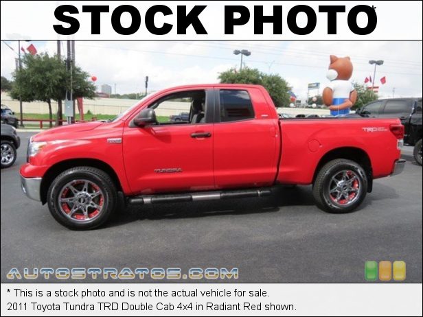Stock photo for this 2011 Toyota Tundra Double Cab 4x4 5.7 Liter i-Force DOHC 32-Valve Dual VVT-i V8 6 Speed ECT-i Automatic