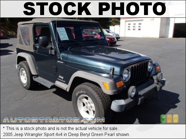 Stock photo for this 2005 Jeep Wrangler Sport 4x4 4.0 Liter OHV 12-Valve Inline 6 Cylinder 6 Speed Manual