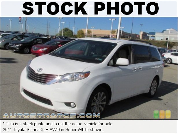 Stock photo for this 2011 Toyota Sienna XLE AWD 3.5 Liter DOHC 24-Valve VVT-i V6 6 Speed ECT-i Automatic