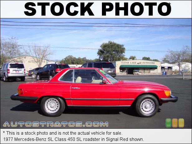Stock photo for this 1977 Mercedes-Benz SL Class 450 SL 4.5 Liter SOHC 16-Valve V8 3 Speed Automatic