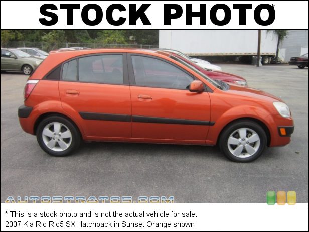 Stock photo for this 2007 Kia Rio Rio5 SX Hatchback 1.6 Liter DOHC 16V VVT 4 Cylinder 4 Speed Automatic