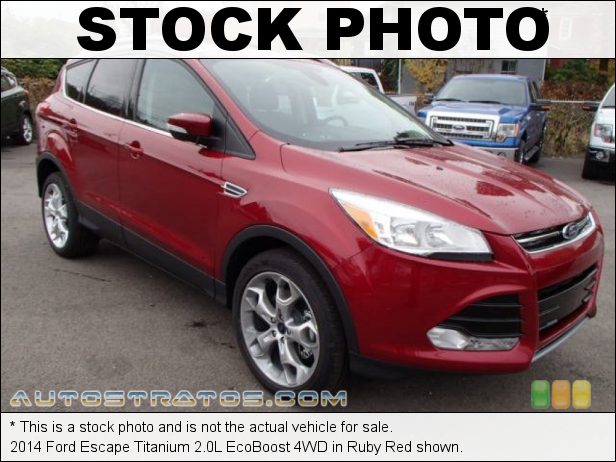 Stock photo for this 2014 Ford Escape Titanium 2.0L EcoBoost 4WD 2.0 Liter GTDI Turbocharged DOHC 16-Valve Ti-VCT EcoBoost 4 Cyli 6 Speed SelectShift Automatic