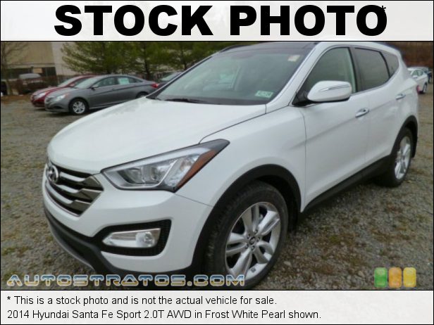 Stock photo for this 2014 Hyundai Santa Fe Sport 2.0T AWD 2.0 Liter GDI Turbocharged DOHC 16-Valve CVVT 4 Cylinder 6 Speed SHIFTRONIC Automatic