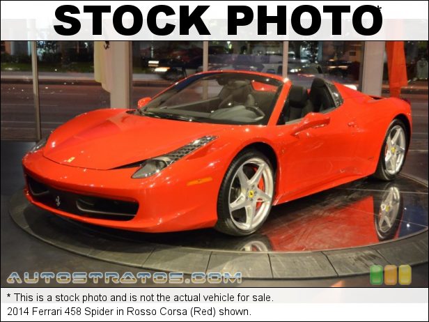 Stock photo for this 2014 Ferrari 458  4.5 Liter DI DOHC 32-Valve V8 7 Speed F1 Dual-Clutch Automatic