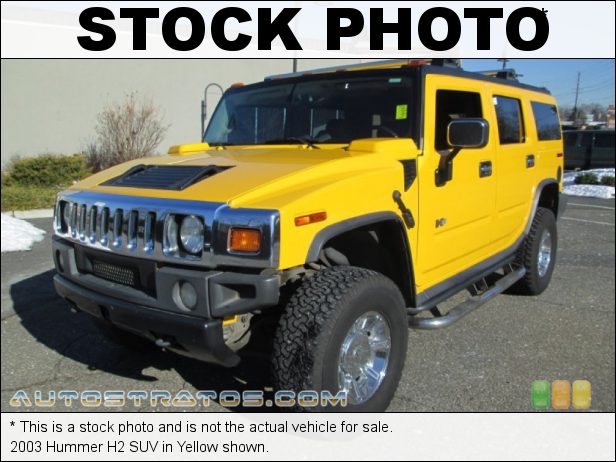Stock photo for this 2003 Hummer H2 SUV 6.0 Liter OHV 16V Vortec V8 4 Speed Automatic