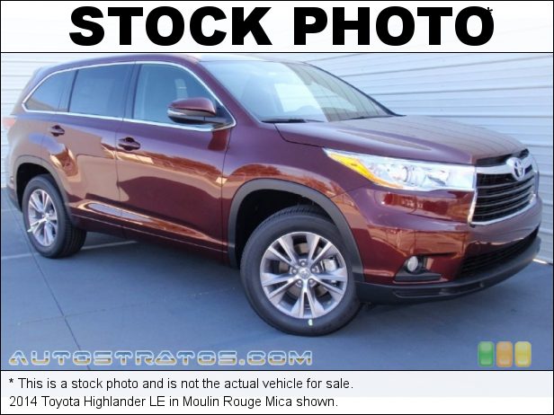 Stock photo for this 2014 Toyota Highlander LE 3.5 Liter DOHC 24-Valve Dual VVT-i V6 6 Speed ECT-i Automatic