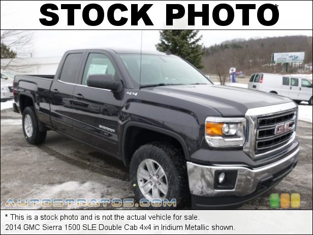 Stock photo for this 2014 GMC Sierra 1500 SLE Double Cab 4x4 4.3 Liter DI OHV 12-Valve VVT EcoTec3 V6 6 Speed Automatic