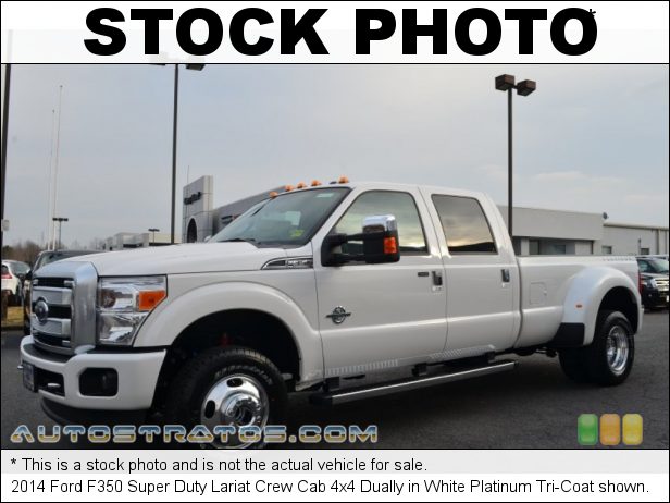 Stock photo for this 2014 Ford F350 Super Duty XLT Crew Cab 4x4 Dually 6.7 Liter OHV 32-Valve B20 Power Stroke Turbo-Diesel V8 TorqShift 6 Speed SelectShift Automatic