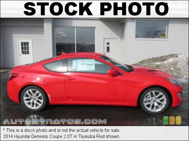 Stock photo for this 2014 Hyundai Genesis Coupe 2.0T 2.0 Liter Turbocharged DOHC 16-Valve D-CVVT 4 Cylinder 8 Speed SHIFTRONIC Automatic