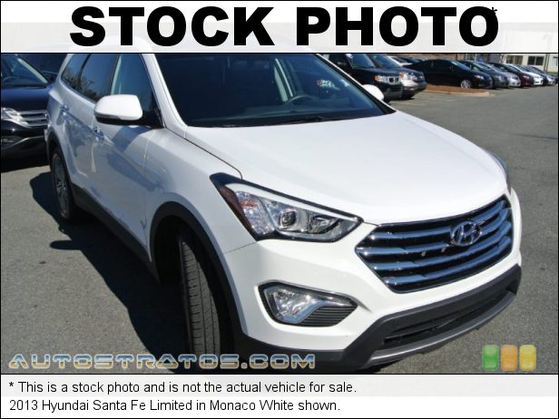 Stock photo for this 2013 Hyundai Santa Fe Limited 3.3 Liter GDi DOHC 24-Valve D-CVVT V6 6 Speed Shiftronic Automatic