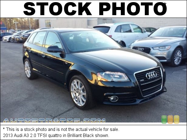 Stock photo for this 2013 Audi A3 2.0 TFSI quattro 2.0 Liter FSI Turbocharged DOHC 16-Valve VVT 4 Cylinder 6 Speed S tronic Automatic