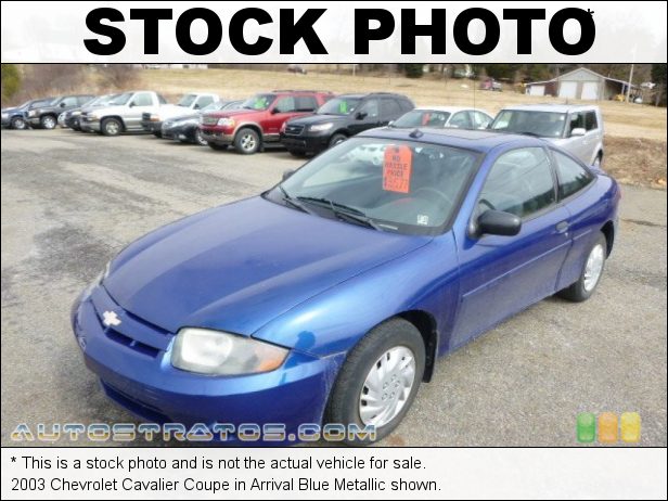 Stock photo for this 2003 Chevrolet Cavalier Coupe 2.2 Liter DOHC 16 Valve 4 Cylinder 5 Speed Manual
