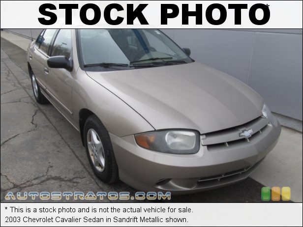 Stock photo for this 2003 Chevrolet Cavalier Sedan 2.2 Liter DOHC 16 Valve 4 Cylinder 5 Speed Manual