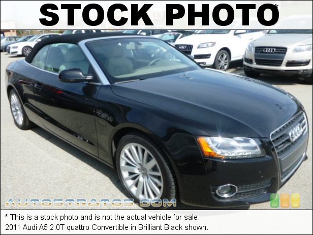 Stock photo for this 2011 Audi A5 2.0T quattro Convertible 2.0 Liter FSI Turbocharged DOHC 16-Valve VVT 4 Cylinder 8 Speed Tiptronic Automatic