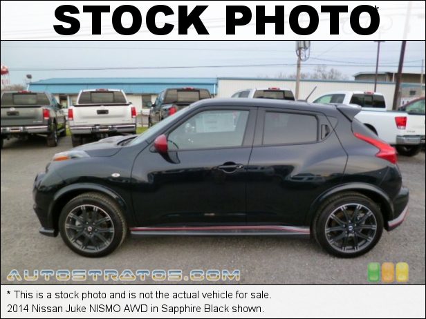 Stock photo for this 2014 Nissan Juke NISMO AWD 1.6 Liter DIG Turbocharged DOHC 16-Valve CVTCS 4 Cylinder Xtronic CVT Automatic