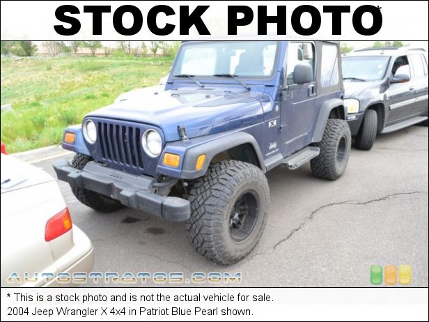 Stock photo for this 2004 Jeep Wrangler 4x4 4.0 Liter OHV 12-Valve Inline 6 Cylinder 5 Speed Manual