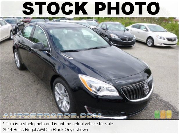 Stock photo for this 2014 Buick Regal AWD 2.0 Liter SIDI Turbocharged DOHC 16-Valve VVT 4 Cylinder 6 Speed Automatic