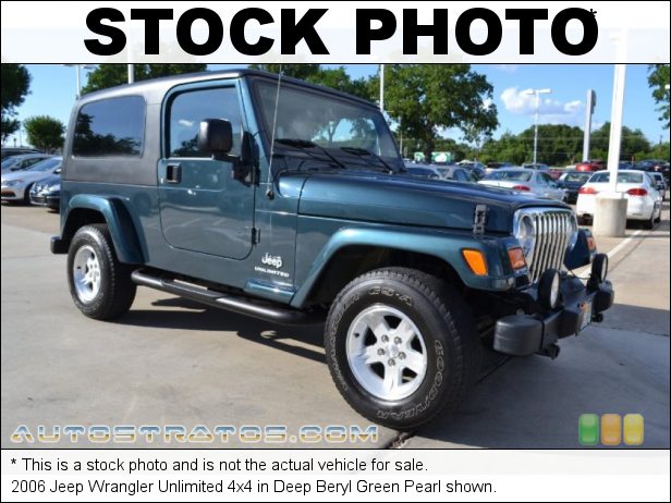 Stock photo for this 2006 Jeep Wrangler Unlimited 4x4 4.0 Liter OHV 12V Inline 6 Cylinder 4 Speed Automatic