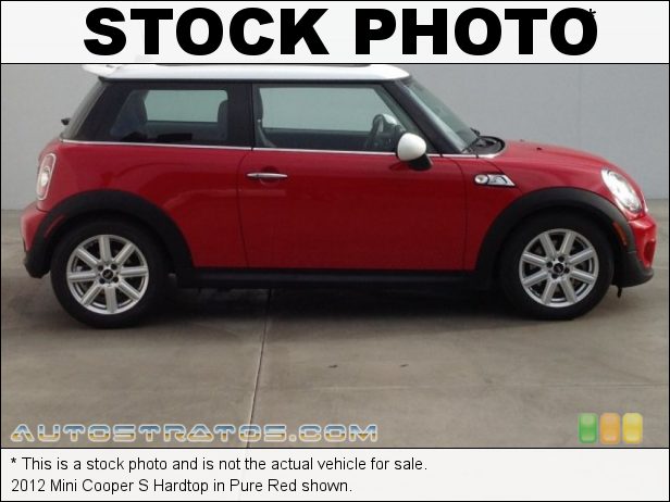 Stock photo for this 2012 Mini Cooper S 1.6 Liter DI Twin-Scroll Turbocharged DOHC 16-Valve VVT 4 Cylind 6 Speed Manual