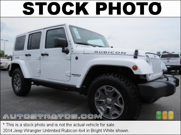 Stock photo for this 2014 Jeep Wrangler Unlimited Rubicon 4x4 3.6 Liter DOHC 24-Valve VVT V6 6 Speed Manual