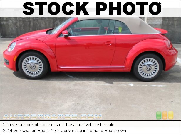 Stock photo for this 2014 Volkswagen Beetle 1.8T Convertible 1.8 Liter FSI Turbocharged DOHC 16-Valve VVT 4 Cylinder 6 Speed Tiptronic Automatic