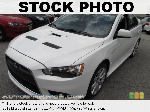 Stock photo for this 2012 Mitsubishi Lancer RALLIART AWD 2.0 Liter Turbocharged DOHC 16-Valve MIVEC 4 Cylinder 6 Speed Twin-Clutch SST Sportronic
