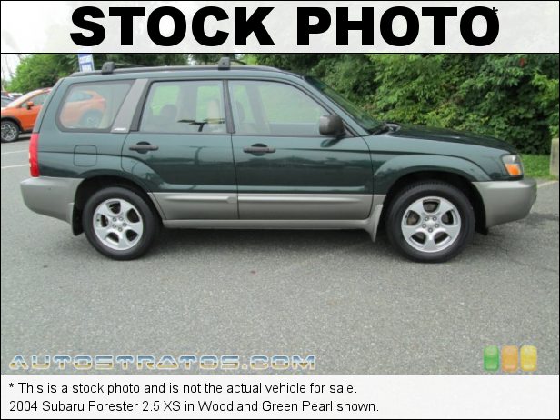Stock photo for this 2004 Subaru Forester 2.5 XS 2.5L 16V SOHC Flat 4 Cylinder 4 Speed Automatic